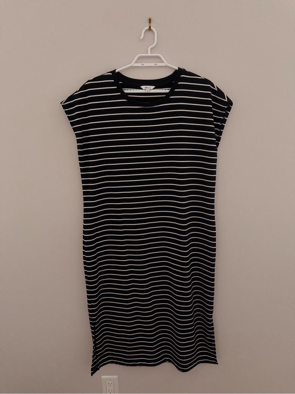 Reitmans Black and White Striped Midi Dress